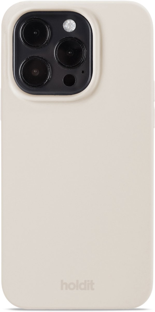 Holdit Silicone Case geschikt voor Apple iPhone 15 Pro - Light Beige