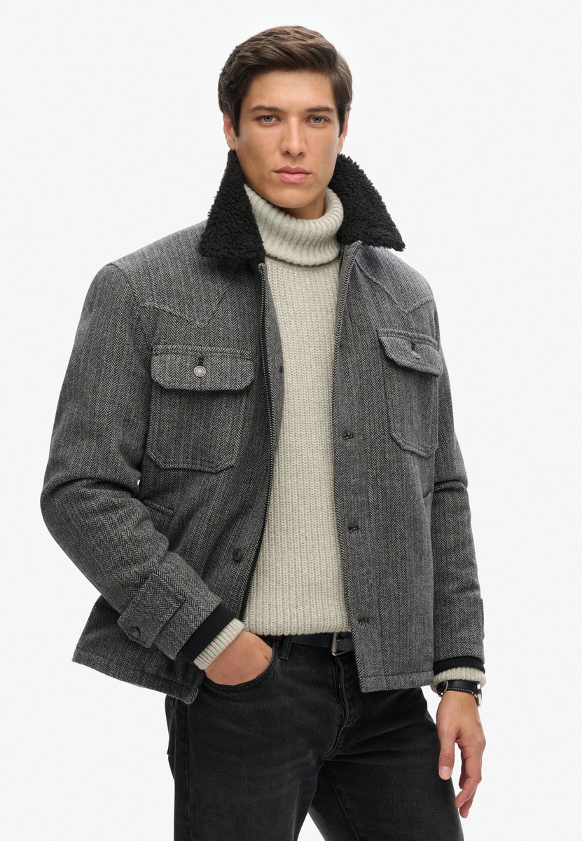 Charcoal Herringbone
