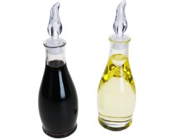 Set van 2 OLLI azijn- en olieflessen met schenktuit - 13249022S