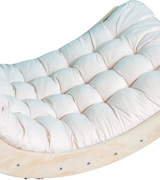 Buxibo Mini Klimboog - Houten Klimboog met Kussen - Montessori Speelgym - 76x47x37 cm - Wit van Buxibo — afbeelding 4