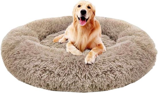 Panier orthopédique de haute qualité pour Chiens de grande et Extra grande taille - Coussin rond en peluche douce avec fond imperméable - Lavable