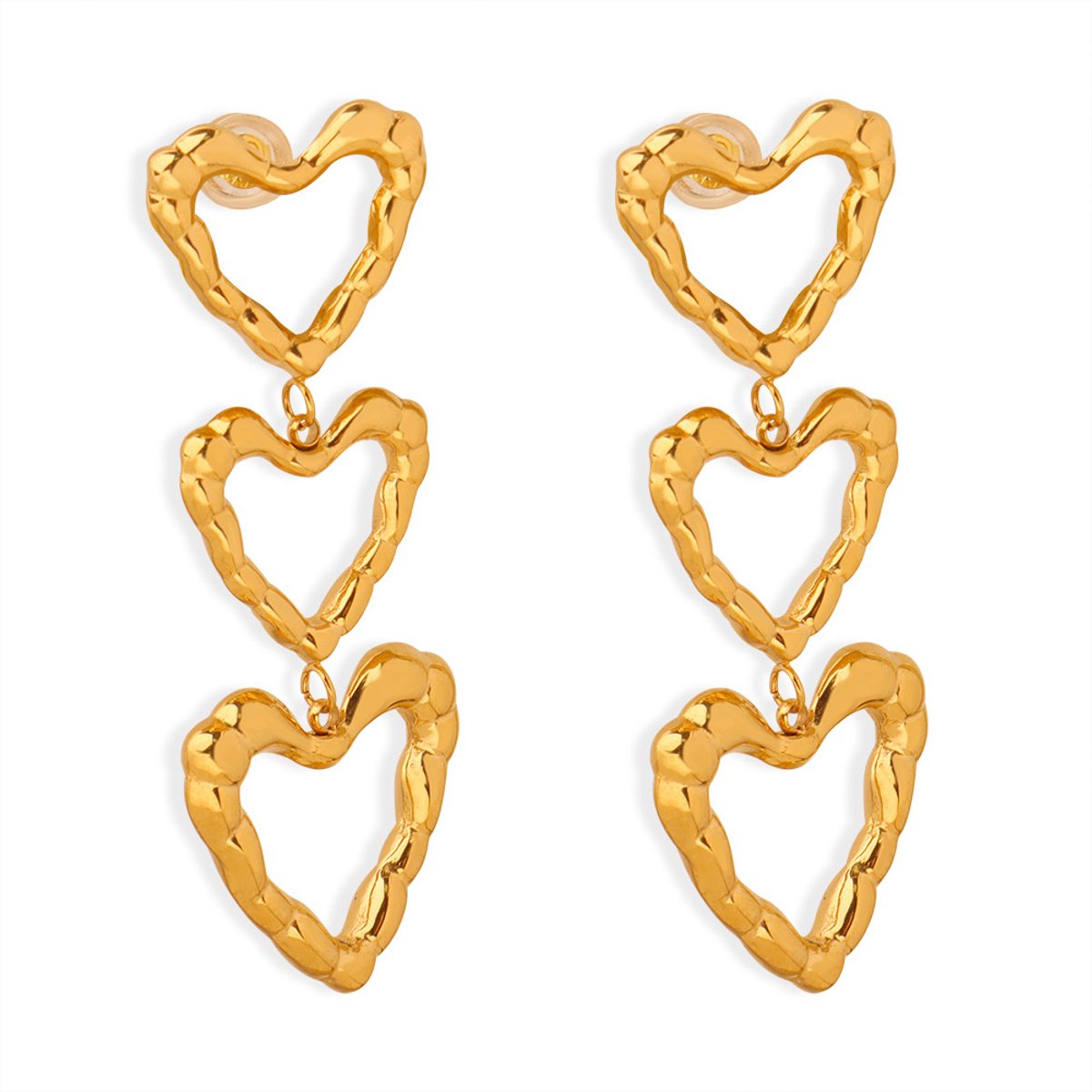 Statement Oorhangers met Open Hartjes