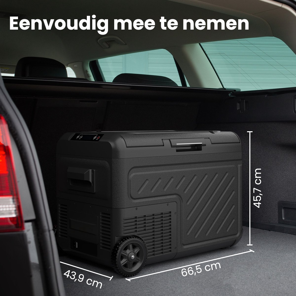 Auronic Elektrische Koelbox - Compressor - Met Wielen - 12V 230 Volt - Camping Koelkast - Auto - 40L - Frigobox - Zwart/Grijs – foto 4