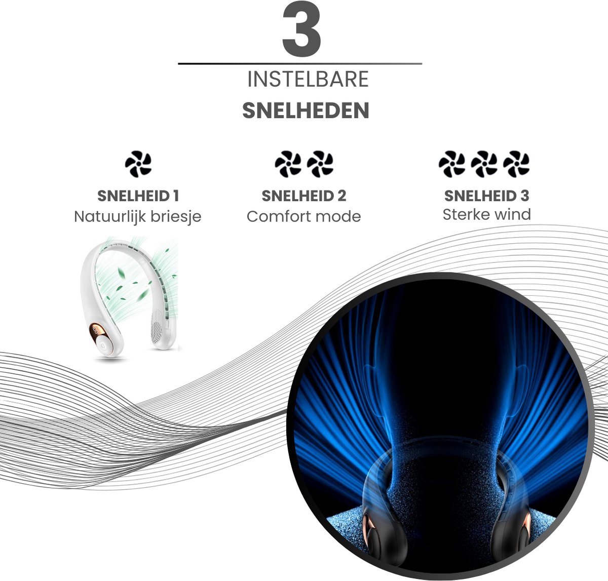 Twenty4seven® Nek Ventilator Pro - Draagbare Nekventilator met Koeling - Mini Nek Fan - Gezichtsventilator & Handventilator - Portable Neck Fan — afbeelding 3