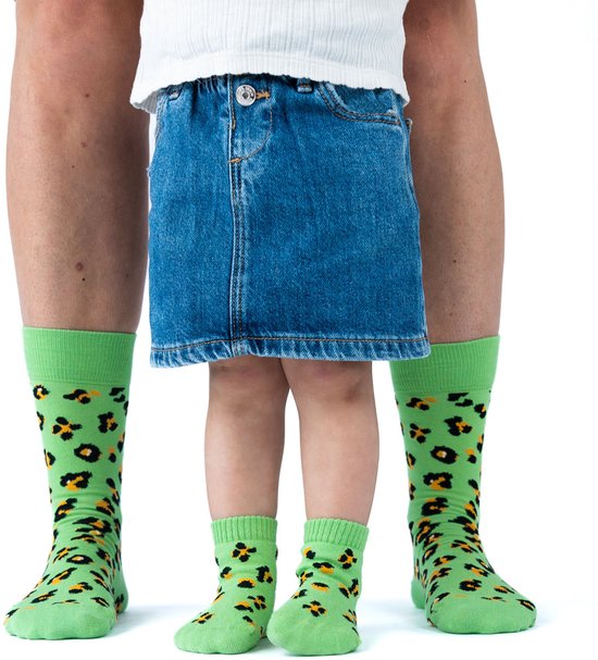 Popiejopies matching sokken Pittige Panter - maat: 41-46 + 12-24 maanden - panterprint sokken van Popiejopies — afbeelding 4
