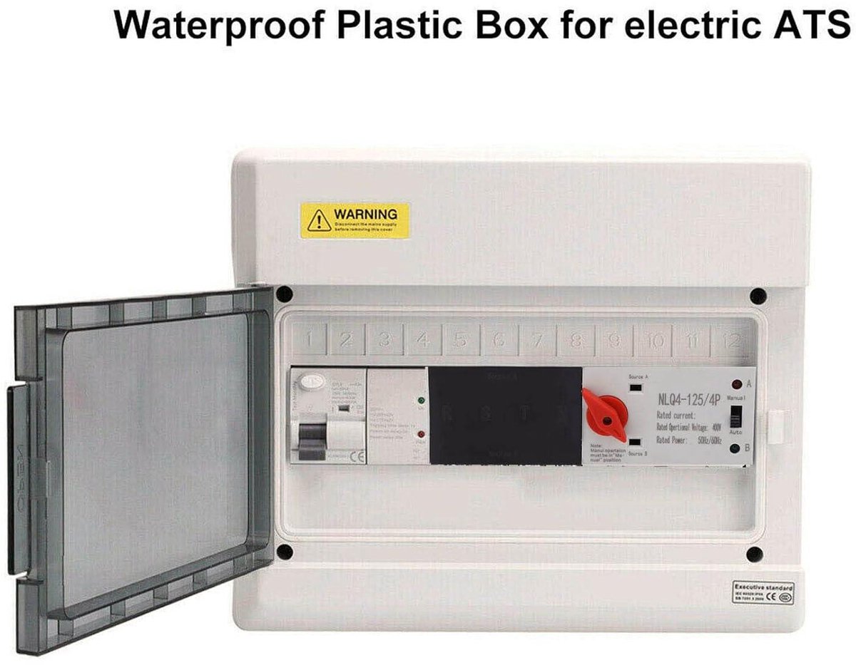 Wattive Automatische transfer schakelaar, 4P 63A 400V ATS switch automatische schakelaar dinrail dual power automatische transfer schakelaar