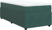 vidaXL - Sommier tapissier - avec - matelas - velours - vert foncé - 80x200 - cm