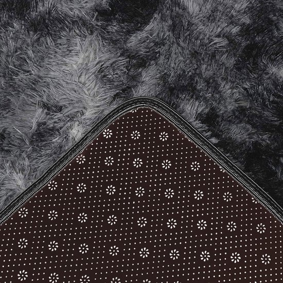 Moderne pluizige kortharige tapijt in effen kleur, met antislip onderkant, wasbaar en zacht, Kleur: Beige, Maat: 160 x 230 cm