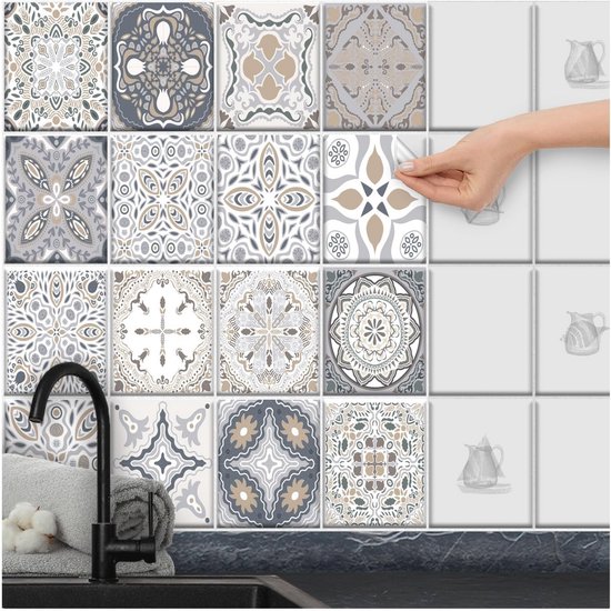FoLIESEN - Tegelstickers 20x25 cm | Zelfklevende tegelfolie voor badkamer, keuken en toilet I Krasbestendig en verwijderbaar | 200 sticker tiles, .:lichtroze glans