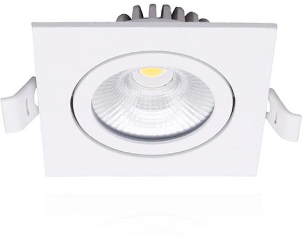 LED inbouwspot - vierkant - 6W - warm wit 2700K - 500 lumen - dimbaar