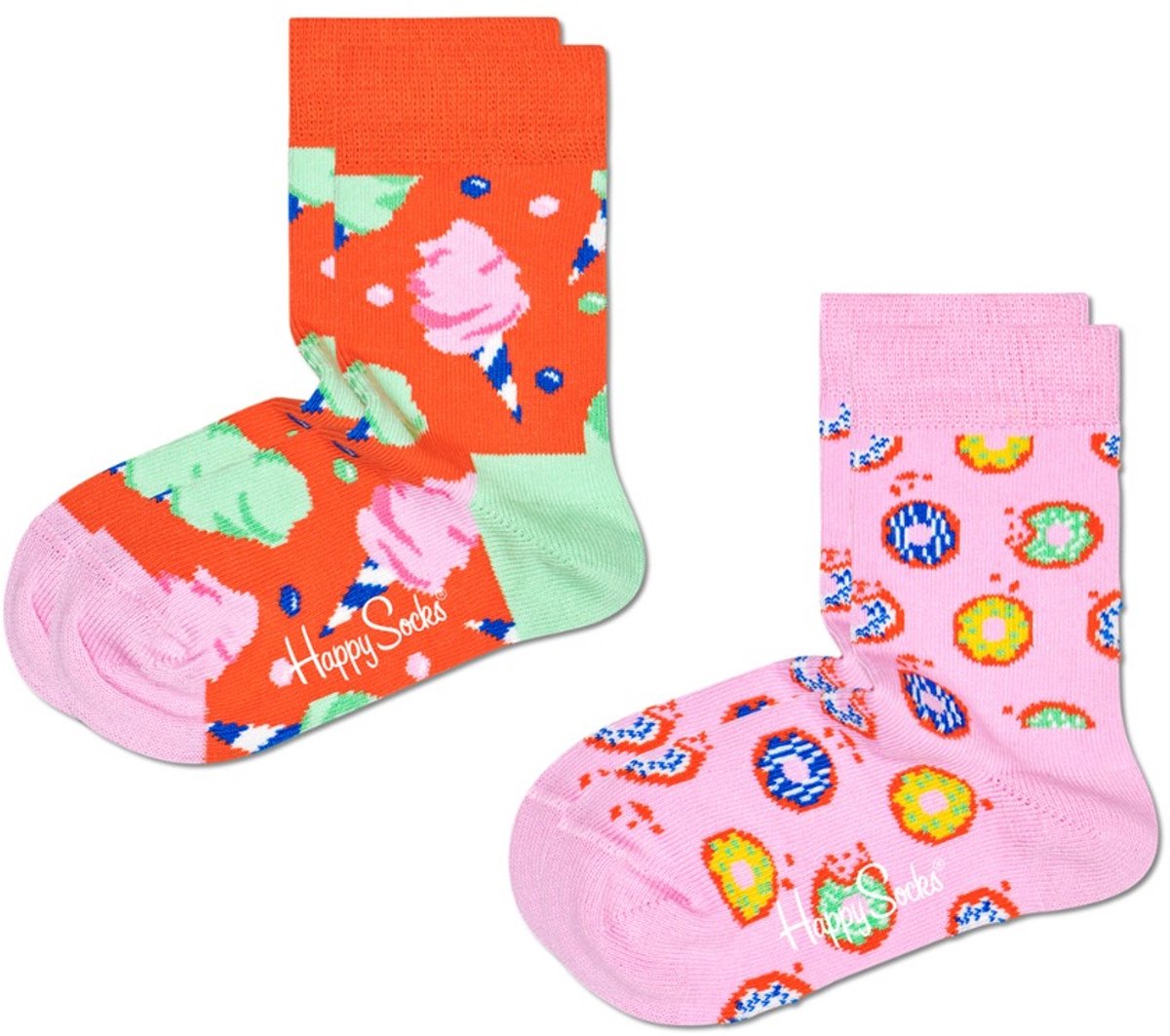 Happy Socks kids 2P cotton candy multi