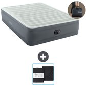 Matelas gonflable Intex - 2 personnes - 152 x 203 x 46 cm - Grijs - Pompe et Hoeslaken inclus