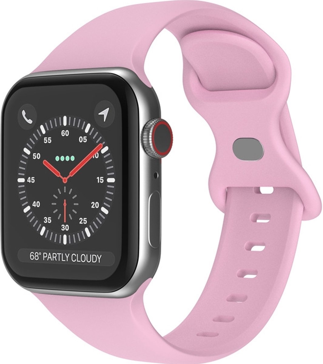 Mobigear Siliconen Watch bandje geschikt voor Apple Watch Bandje Druksluiting | Mobigear Sport Dual - 49/46/45/44 mm - Lavendel