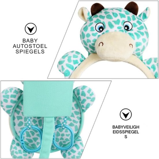 Rétroviseur de sécurité de haute qualité - Miroir déformable - Lumière claire et visible pour bébés - Rétroviseur (Animaux) - Voiture de sécurité pour Adultes et bébés - Facile à accrocher