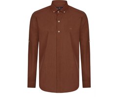 Jimmy Sanders Linnen Katoen Blend Shirt - Overhemd Heren Terracotta - 2Xl