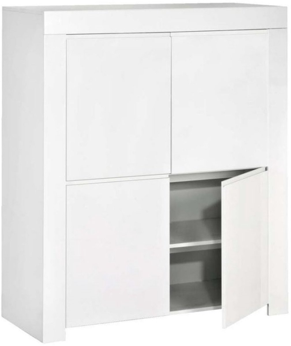Opbergkast Amalfi 140 cm hoog - Hoogglans wit
