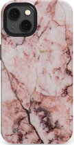 Casetastic Hoesje Geschikt voor Apple iPhone 13 Magsafe - Stijlvolle Beschermende Duo-layer Case - Koraalrif Marmer