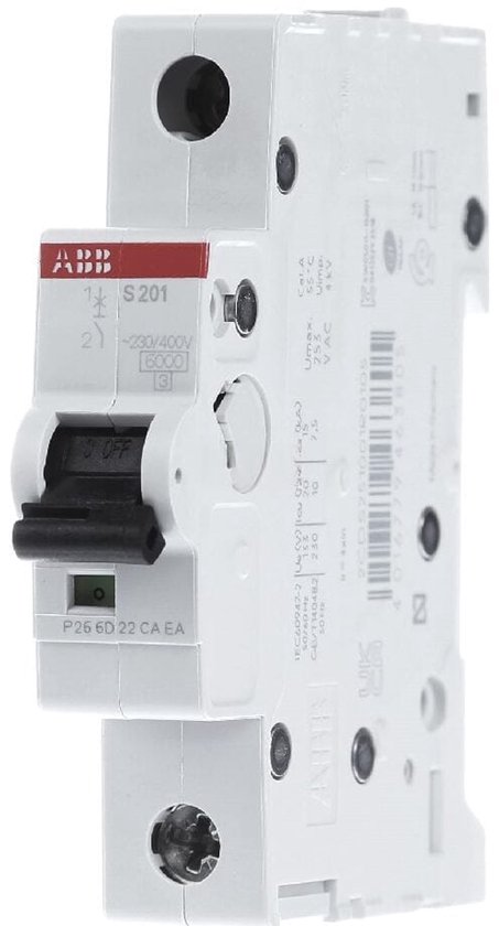 Foto: Abb installatieautomaat 1 polig 10a s201 b10 type b
