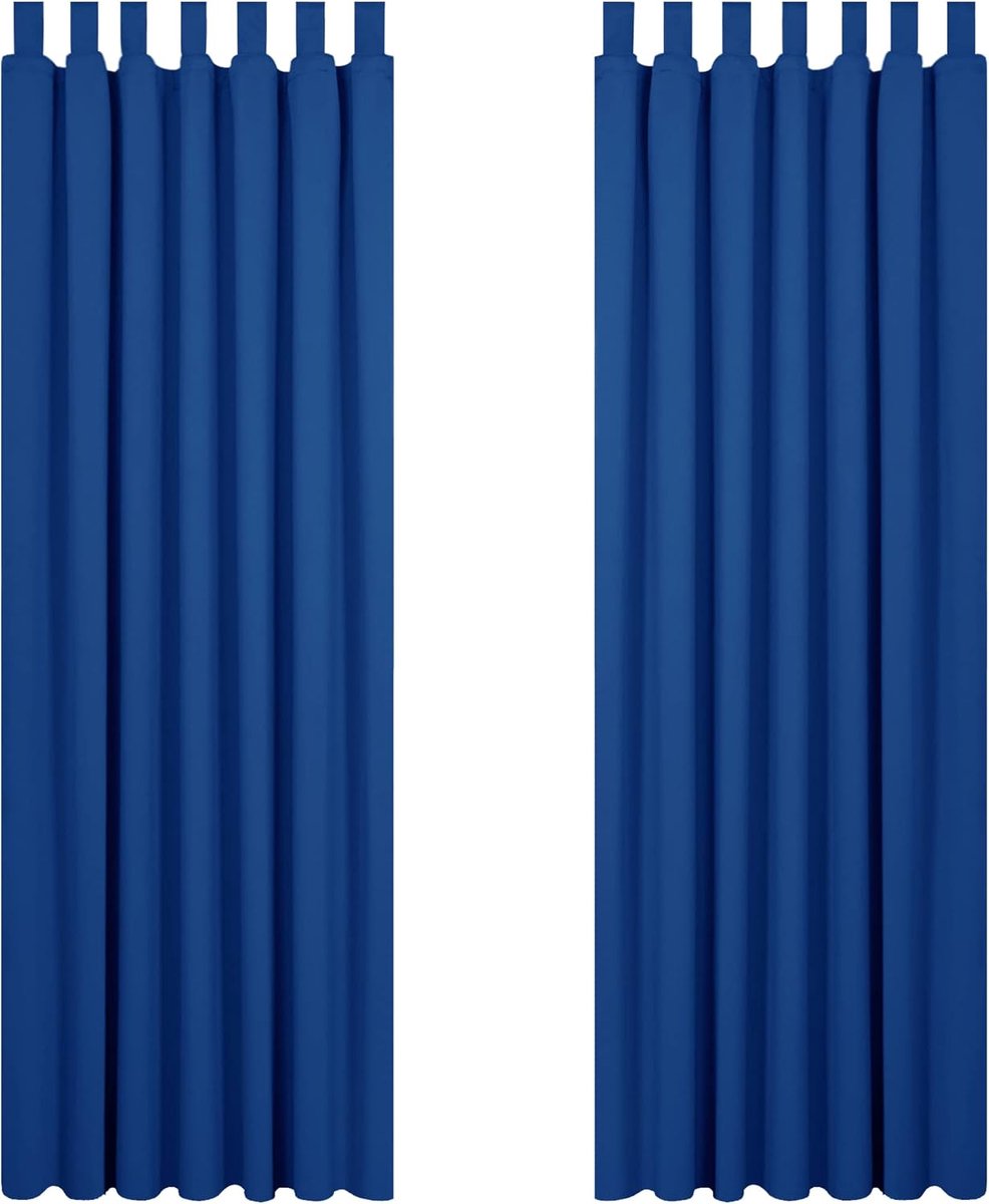 Ibenzoa Zware, Verduisterende Rolgordijnen Set van 2 met Verstelbare Lussen - Maximale Privacy en Warmtebehoud blauw