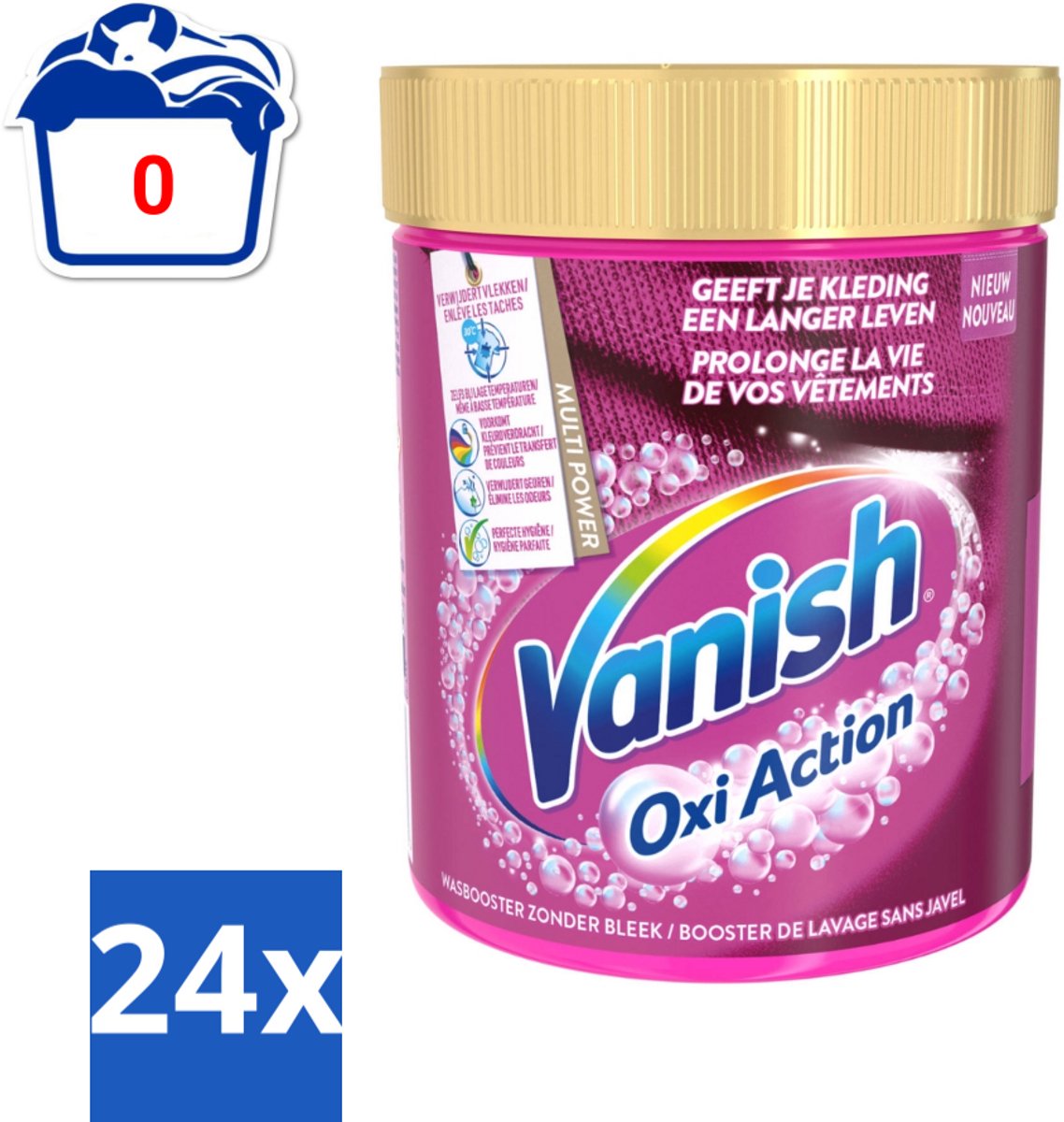 Vanish Oxi Action - Vlekkenverwijderaar - Wasbooster - Zonder Bleek - Gekleurde Was - 550 Gram - Voordeelverpakking - 2 stuks