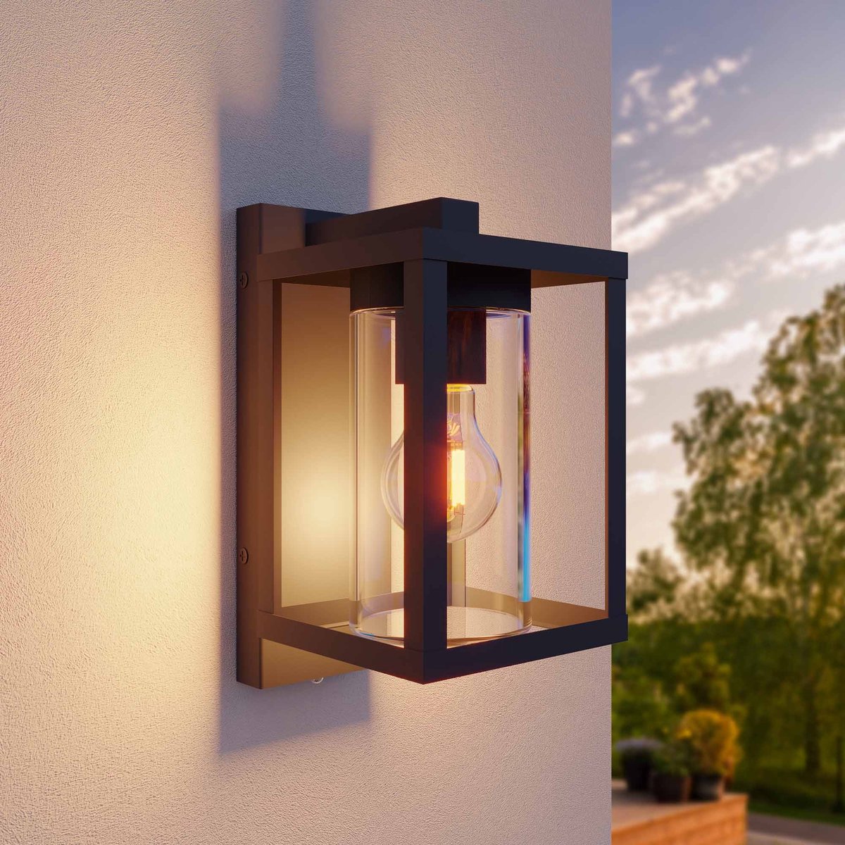 Ledvion - LED Wandlamp, E27 Fitting, IP44 Spatwaterdicht, Zwart, Buitenlamp, LED Wand Lamp Buiten