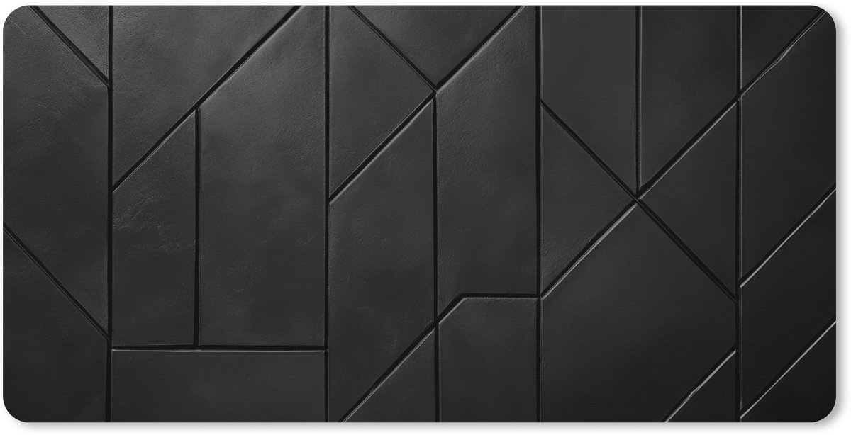 Muismat XXL 100x50 cm - Bureau onderlegger - Bureau mat Zwart - Geometrisch - Tegeltjes - Bureaumat - Gaming mousepad xl - Bureaulegger groot - Computer deskmat