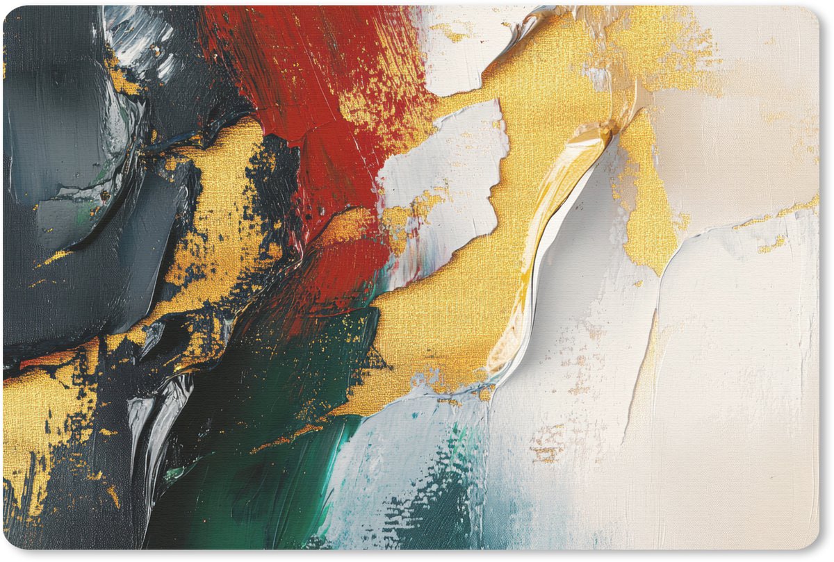 Muismat 27x18 cm - Mousepad Modern - Kerst - Abstract - Goud - Muismatten