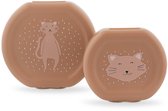 Trixie Set de deux boîtes à goûter avec clip - Mme. Cat - Ouverture facile - Sans BPA - Pour École et les Bébé en route