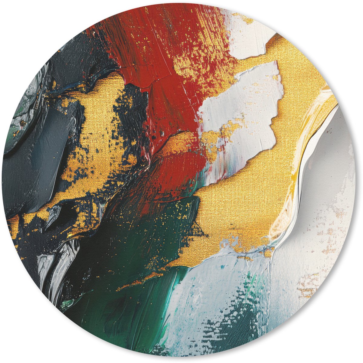 Muismat rond 50x50 cm - Mousepad Modern - Kerst - Abstract - Goud - Ronde muismatten