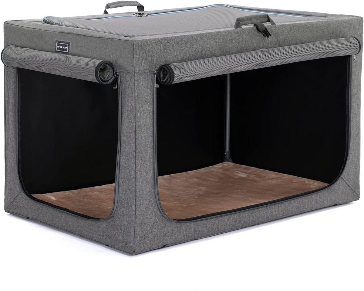 Draagbare en opvouwbare hondentransportbox voor middelgrote en grote honden, geschikt voor binnen en buiten