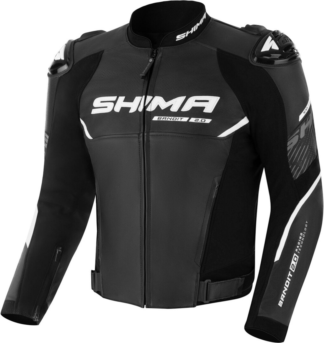 SHIMA Bandit 2.0 Perforated Zwart Wit Leren Motorjas - Jas
