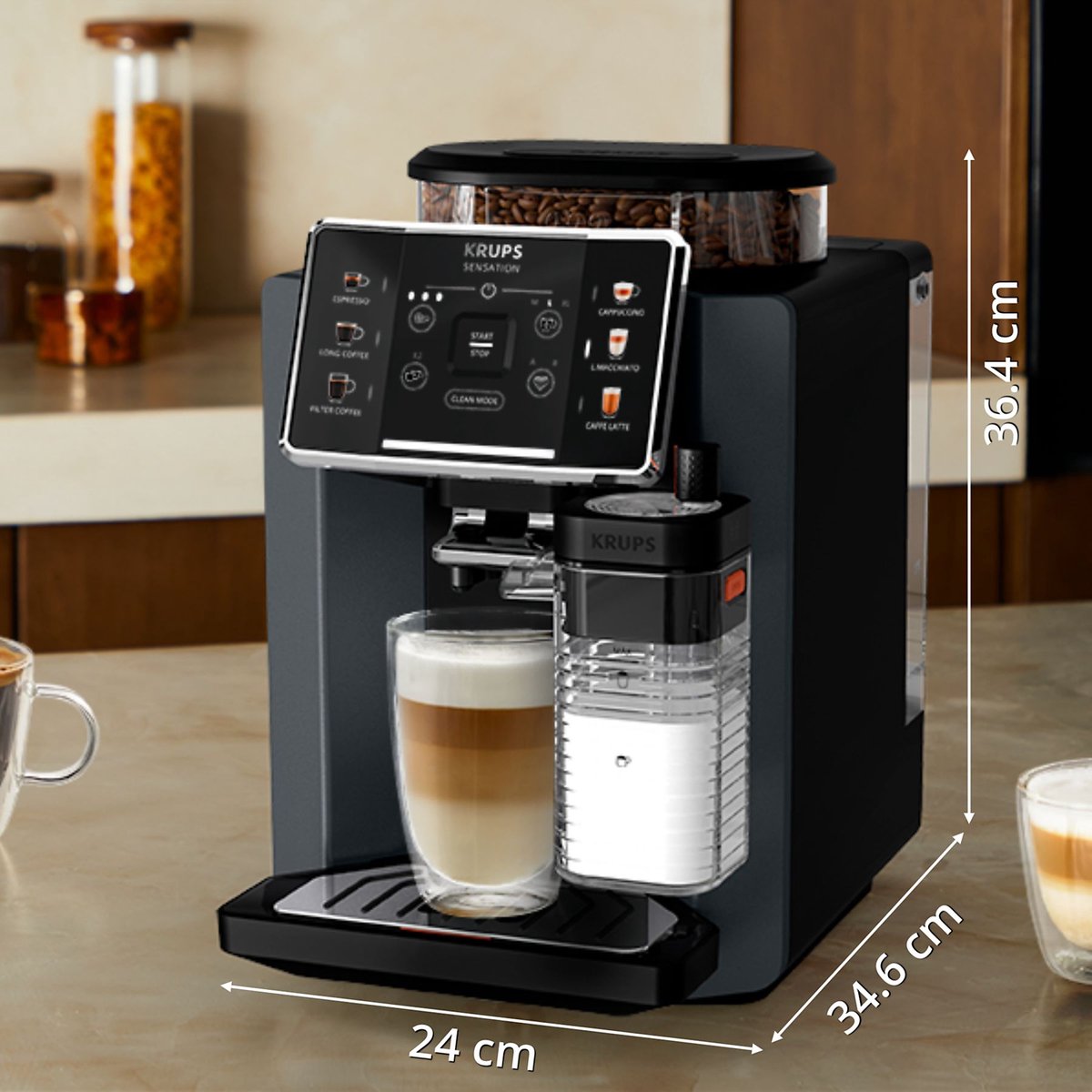 KRUPS EA912B Sensation Milk M90 Volautomatische espressomachine Zwart — afbeelding 4