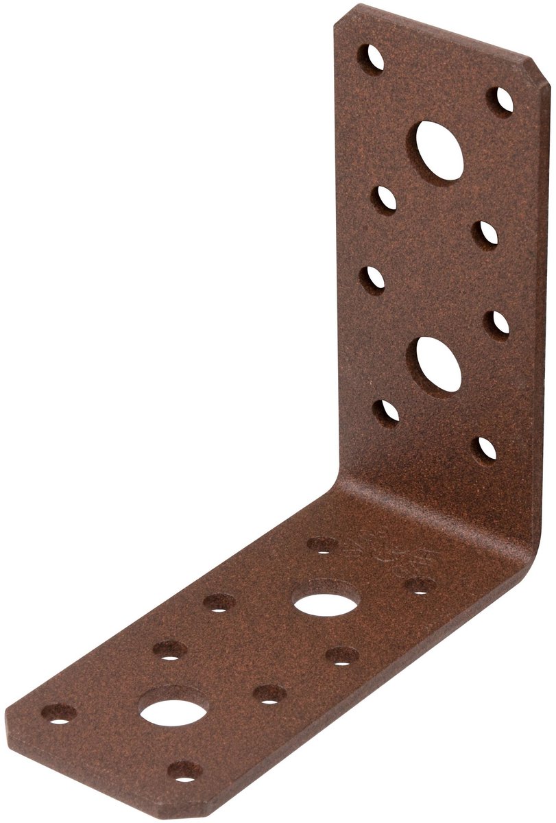 Alberts 822545 DURAVIS® hoekverbinder, roestbruin duplex gecoat, afmetingen 90 x 90 x 40 mm, 50er Set