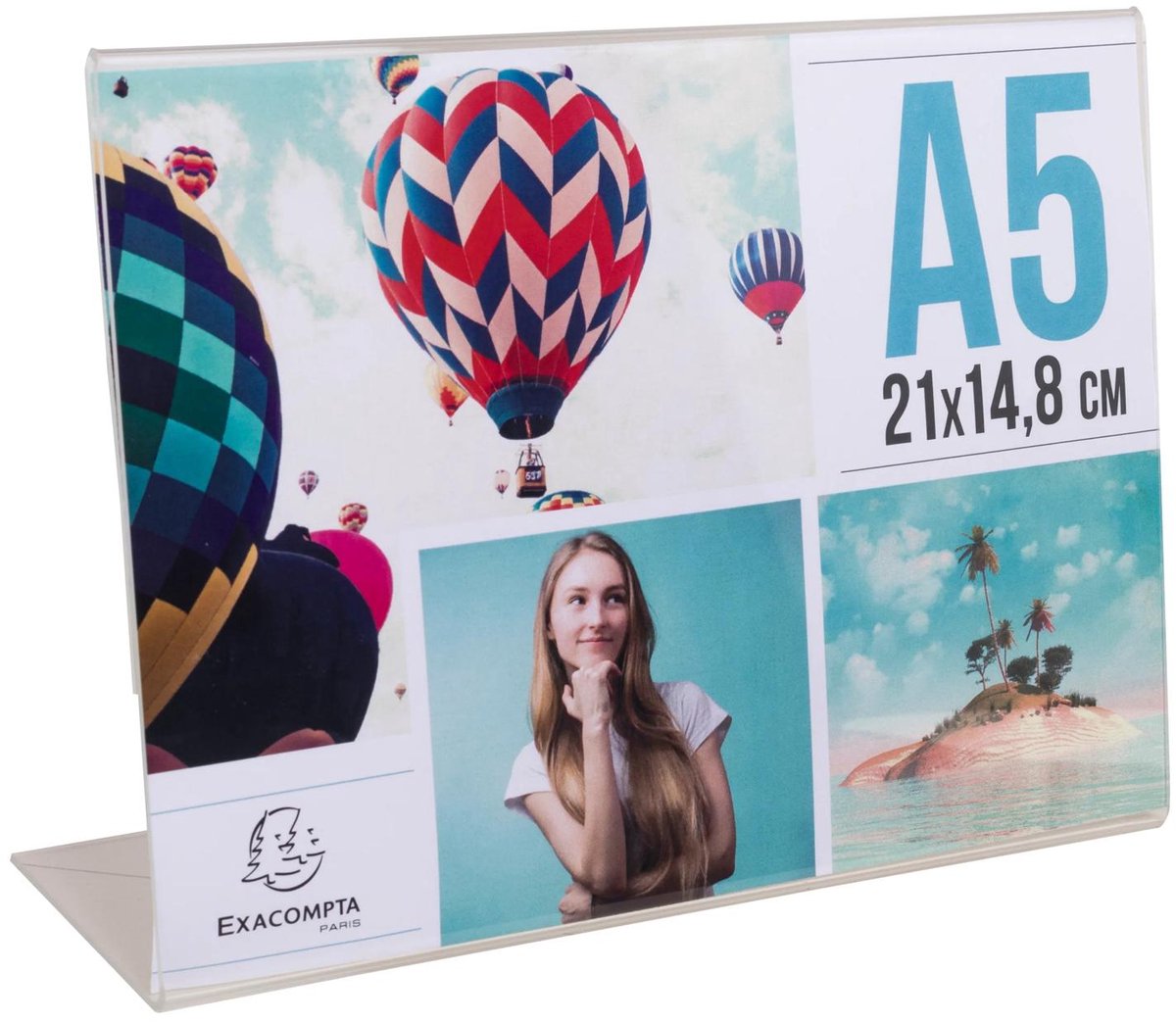 Exacompta 30x Infostandaard hellend horizontaal A5 - Transparant - 85059D