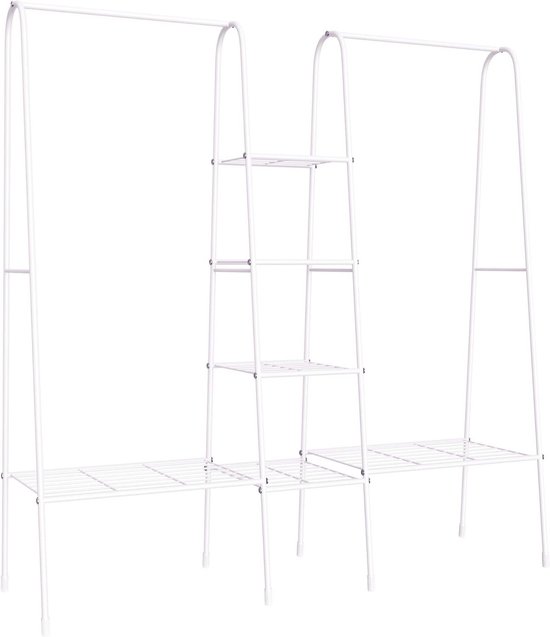 GOPLUS 4-laags kledingrek, inklapbare wasdroger met 2 kleerhangers, 3
