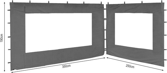 QUICK STAR 2 Seitenteile mit RV für Pavillon 3x4m Seitenwand Beige RAL
