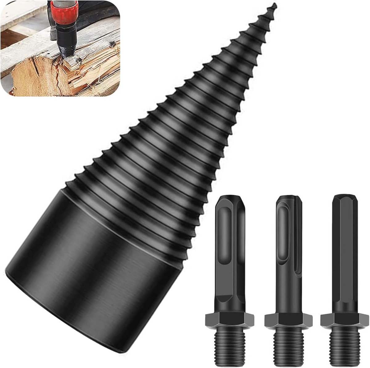 Professionele boorkegel voor houtsplijten - 32 mm boormaat met 3 boorgrepen