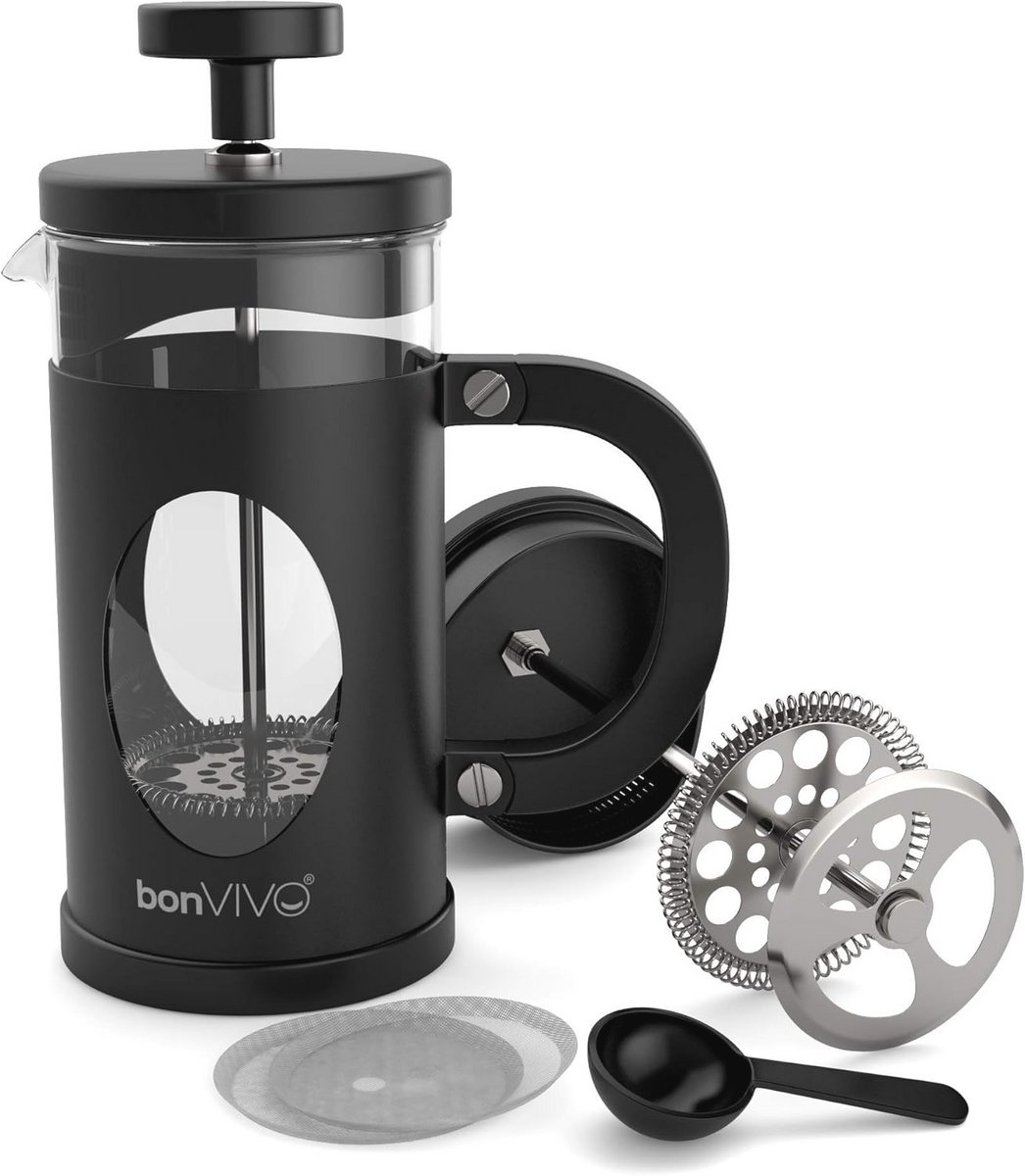 Franse pers koffiemaker - Roestvrij staal en borosilicaatglas - 0,35 l - Voor een volle en smaakvolle koffie