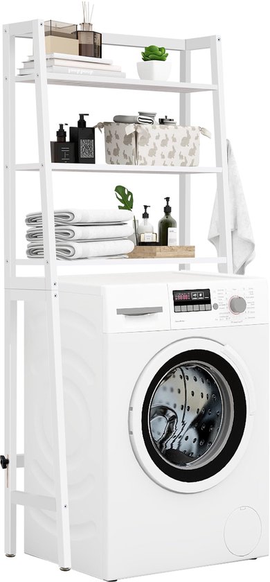 Ibenzoa® Elegant 3-Laags Badkamerrek voor Boven Toilet met Houten Ontwerp en Ruimtebesparende Functie