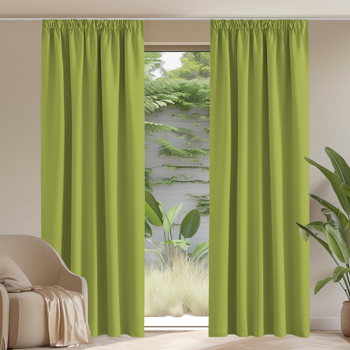 Unyqoos Elegant en Functioneel Thermisch Verduisteringsgordijn voor Optimaal Comfort en Stijl in Huis groen