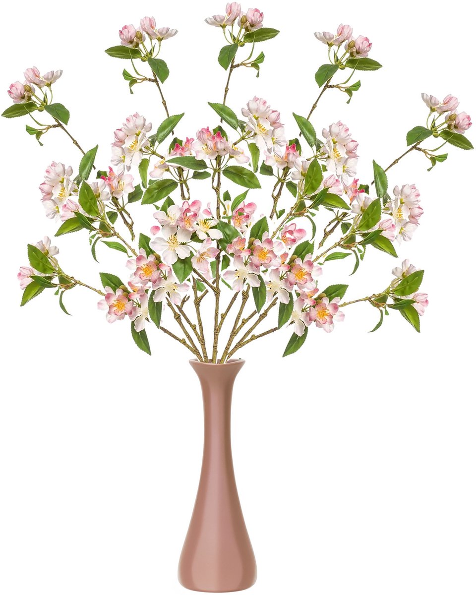 Emerald Kunstbloemen Kersen bloesems - 5x - 90 cm - lichtroze - Kunst zijdebloemen