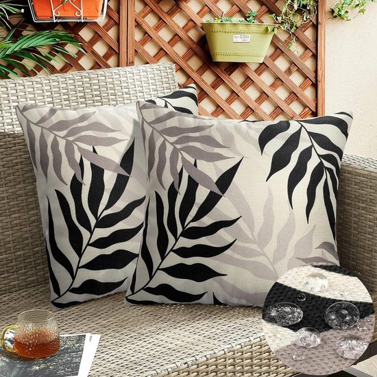 Waterdichte bankkussens met ritssluiting, set van 4 afneembare stoelkussens voor binnen, buiten, terras, rotan meubels, matcha-groen, 65 x 65 cm