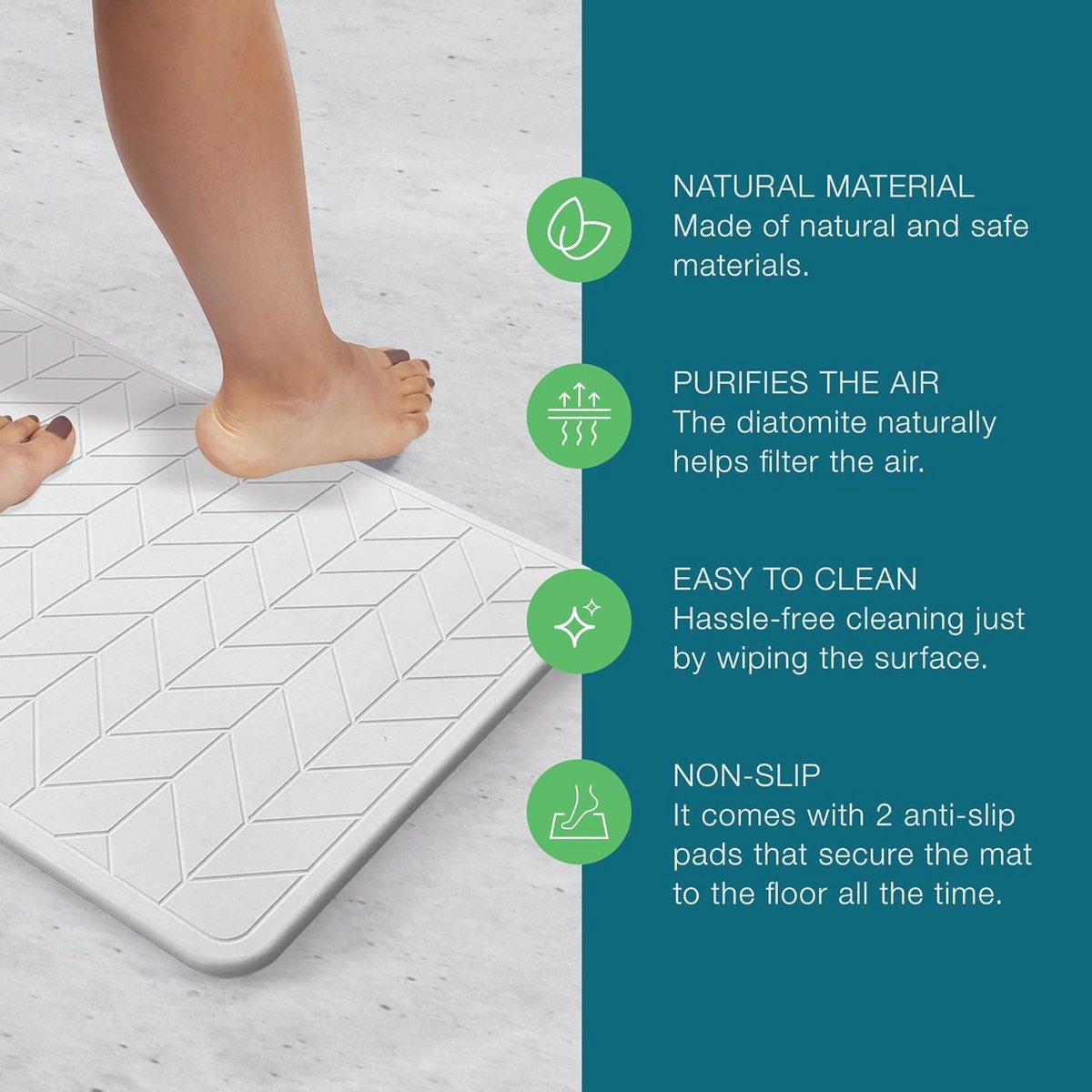 Luxe diatomeeënaarde badmat - Sneldrogend en absorberend antislip ontwerp