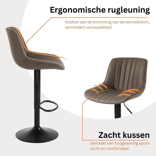 Rotan Barkruk Barkrukken met Barhoogte, Patio Barstoel, Barkrukken, Rieten Stoelen, Weerbestendig Buiten Rotan Meubels, Zitting met Voetenbank en Rugleuning Journey
