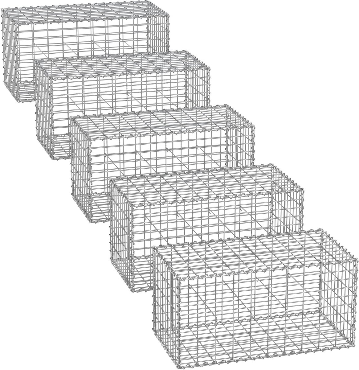 Draadmanden – 5 x 10 cm Maaswijdte – Set van 5 – Tuindecoratie