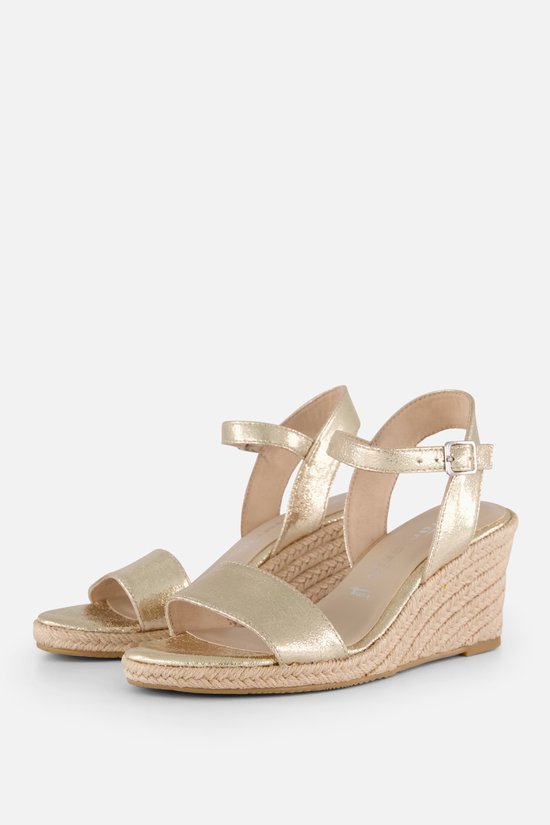 Espadrilles à talon Tamaris en textile doré - Femme - Taille 42