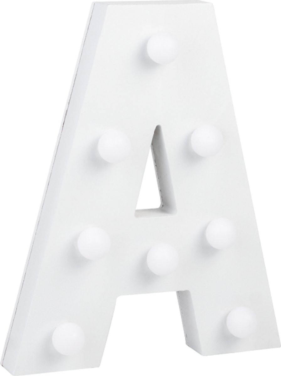 Paper dreams Verlichting | LED Letter | Letter A | Afmeting: 16x11cm Wit