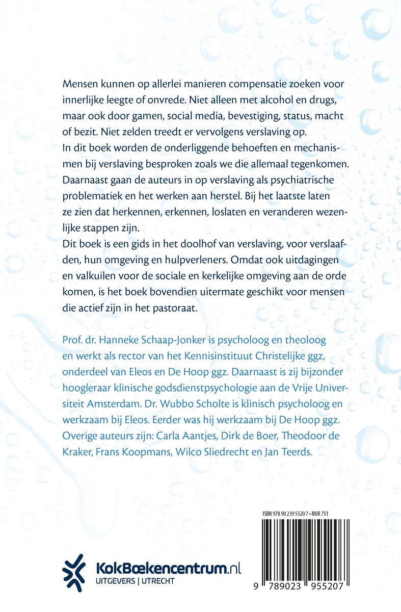 Boek met tekst over verslaving en herstel. Code van KokBoekencentrum.