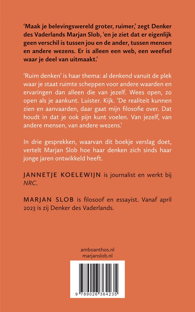Ruimte maken voor het andere - back cover