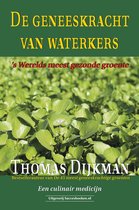Boek "De geneeskracht van waterkers" met op de voorgrond een close-up van waterkers.